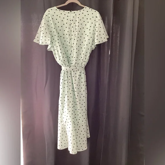 Lane Bryant Mint Polka Dot High Low Dress - Picture 3 of 6